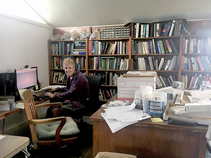 Jane Roberts in the office she shared with her late husband, Jay